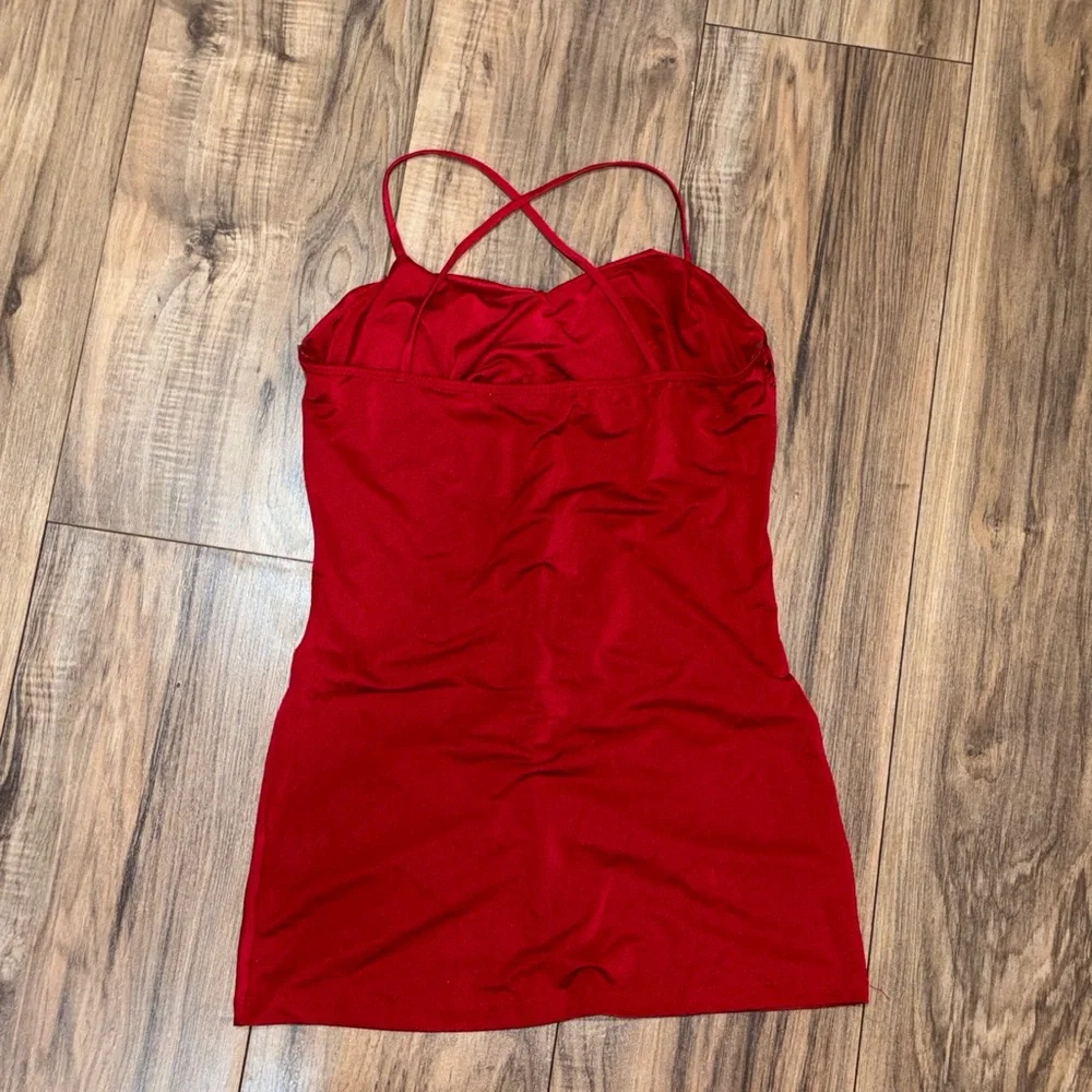 Red Ruched Ruffle Cami Top - Women - Picture 6 of 7